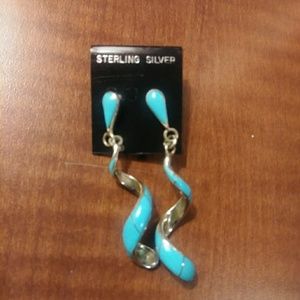 Sterling silver and genuine turquoise earrings!